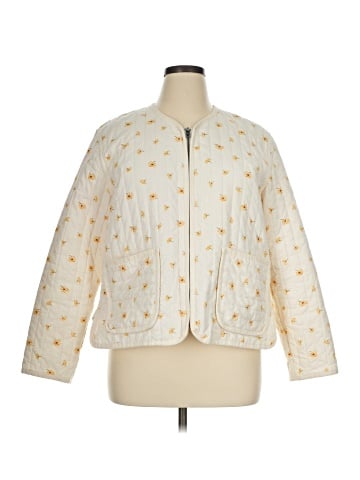 Madewell Cotton Quilted Zip-Up Liner Jacket in French Daisies (view 1)