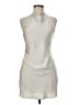 Ten 100% Polyester Solid Ivory Cocktail Dress Size 6 - photo 1
