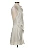 Ten 100% Polyester Solid Ivory Cocktail Dress Size 6 - photo 4
