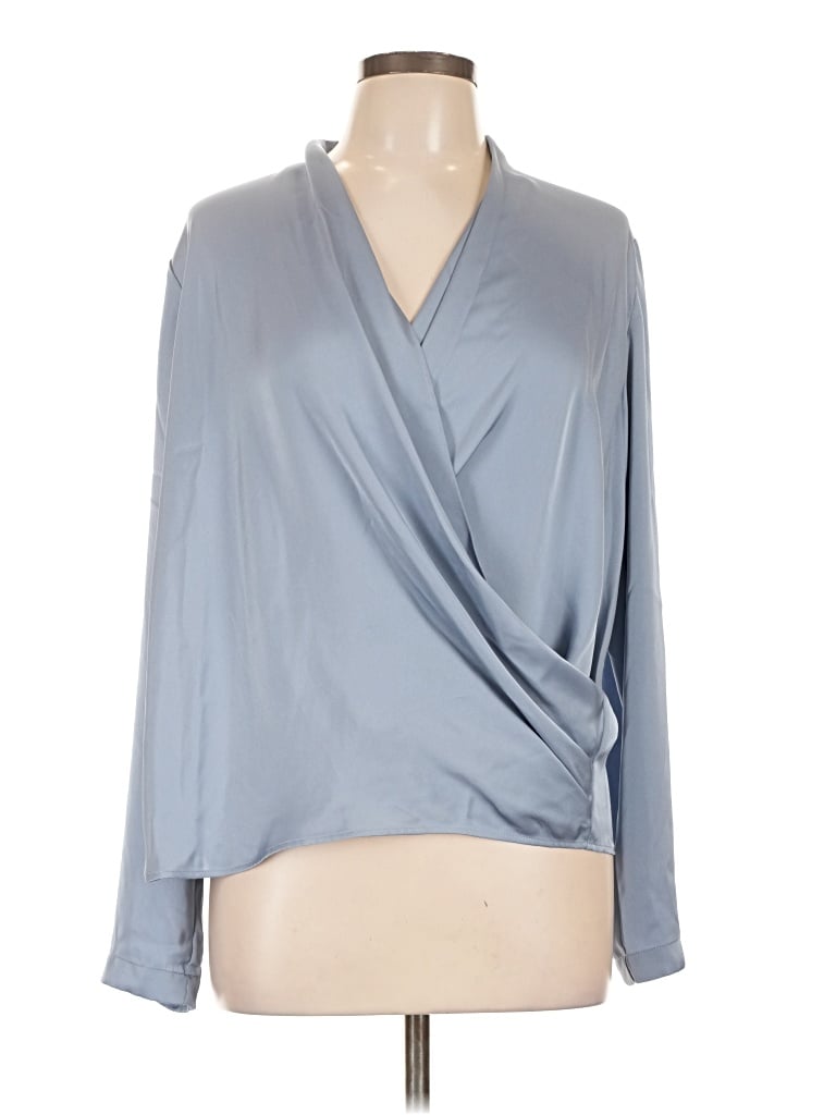 Pre-owned Amour Vert Long Sleeve Blouse In Gray