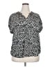 Maurices 100% Polyester Animal Print Silver Short Sleeve Blouse Size XXL - photo 1
