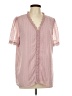 Unbranded 100% Polyester Pink Short Sleeve Blouse Size L - photo 1
