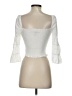 Aqua 100% Cotton White 3/4 Sleeve Top Size S - photo 2