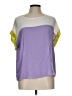 Cherish Color Block Purple Short Sleeve Blouse Size L (estimated) - photo 1