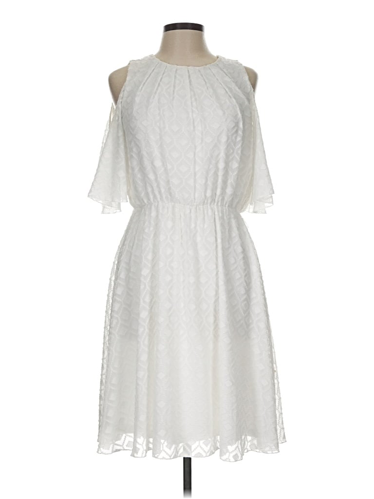 Pre-owned Calvin Klein Cocktail Dress In White