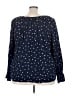 Terra & Sky 100% Rayon Polka Dots Blue Long Sleeve Blouse Size 3X - photo 2