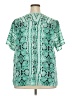 Violet & Claire 100% Polyester Snake Print Green Short Sleeve Blouse Size 2X - photo 2