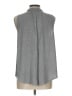Ann Taylor LOFT 100% Polyester Gray Sleeveless Blouse Size L - photo 2