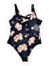 Unbranded Floral Blue One Piece Swimsuit Size 2XL - photo 2