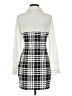 Unbranded 100% Polyester Houndstooth White Casual Dress Size S - photo 2