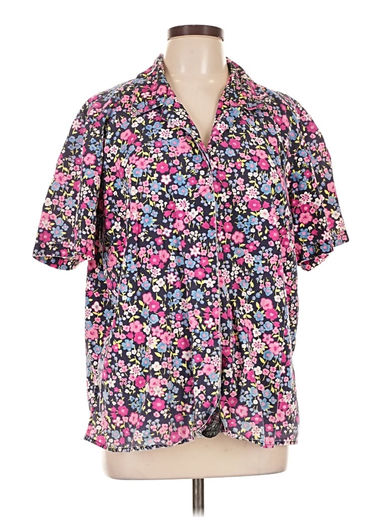 Pre-owned Unbranded Short Sleeve Button Down Shirt In Pink