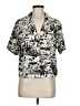 Eliane Rose Print Ivory Short Sleeve Blouse Size M - photo 1