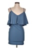 Symphony Solid Blue Cocktail Dress Size L - photo 1