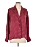 Free Assembly 100% Polyester Polka Dots Burgundy Long Sleeve Blouse Size L - photo 1