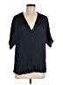 Vince. 100% Polyester Solid Blue Short Sleeve Blouse Size M - photo 1