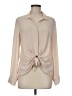 Express 100% Polyester Tan Long Sleeve Polo Size M - photo 1