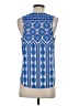 The Impeccable Pig 100% Polyester Blue Sleeveless Blouse Size S - photo 2