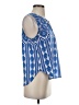 The Impeccable Pig 100% Polyester Blue Sleeveless Blouse Size S - photo 4
