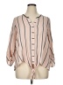 Ava James Stripes Pink 3/4 Sleeve Blouse Size 1X - photo 1