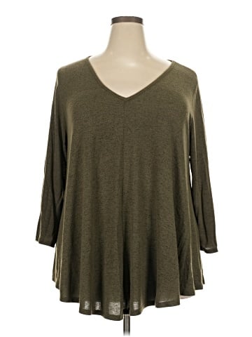 Green Envelope 3/4 Sleeve Top (view 1)