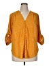 Torrid 100% Polyester Polka Dots Yellow 3/4 Sleeve Blouse Size 1X Plus (1) - photo 1