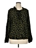 Talbots Animal Print Green Long Sleeve Blouse Size XL - photo 1