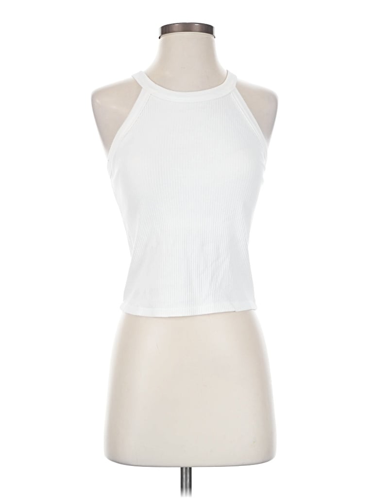 Pre-owned Uniqlo Tank Top White Halter Neckline Tops