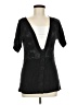 Apostrophe Black Short Sleeve Top Size M - photo 1