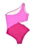 Unbranded Color Block Pink Two Piece Swimsuit Size M - photo 2