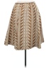 Tracy Reese 100% Silk Chevron-herringbone Brown Silk Skirt Size 2 - photo 2