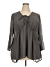 Wild Honey 100% Polyester Gray 3/4 Sleeve Blouse Size 3XL - photo 1