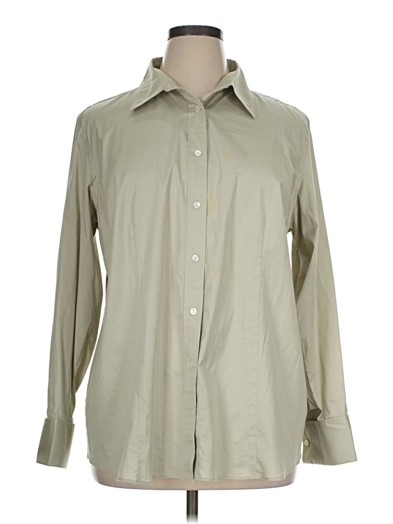 Pre-owned Calvin Klein Long Sleeve Button Down Shirt In Tan