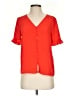 CeCe Red Short Sleeve Blouse Size XS - photo 1