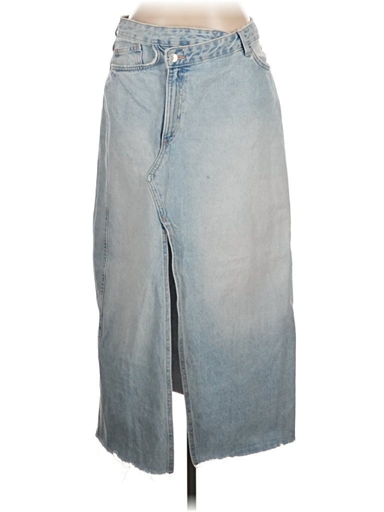 Pre-owned Zara Denim Skirt In Blue