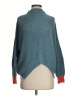 Foil 100% Cotton Chevron-herringbone Teal Turtleneck Sweater Size S - photo 1