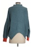 Foil 100% Cotton Chevron-herringbone Teal Turtleneck Sweater Size S - photo 2