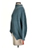 Foil 100% Cotton Chevron-herringbone Teal Turtleneck Sweater Size S - photo 5