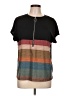 Shein Color Block Black Short Sleeve Top Size L - photo 1