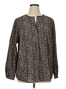 Lafayette 148 New York Long Sleeve Silk Top (view 1)