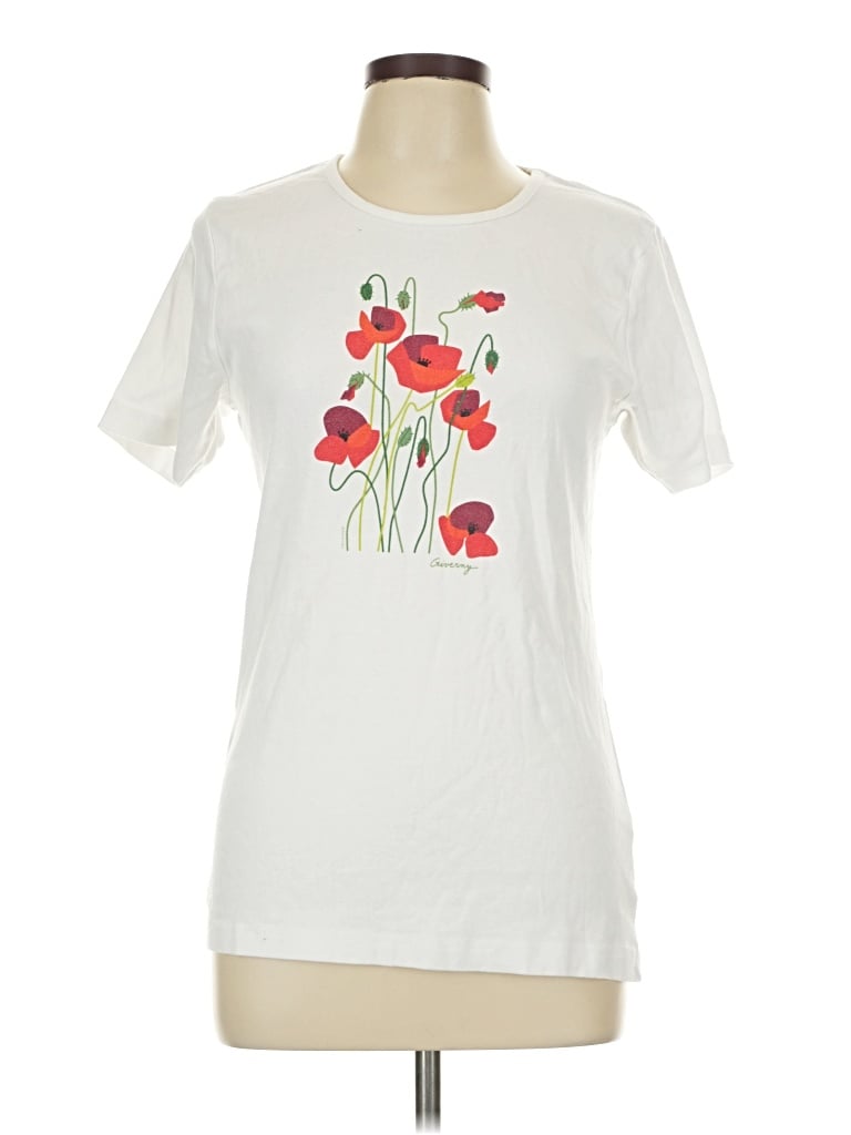Pre-owned Unbranded Short Sleeve T-shirt In Ivory