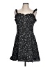 Aqua 100% Polyester Stars Black Cocktail Dress Size L - photo 1