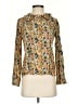 Cotélac 100% Viscose Floral Yellow Long Sleeve Blouse Size XS (0) - photo 1