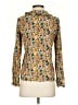 Cotélac 100% Viscose Floral Yellow Long Sleeve Blouse Size XS (0) - photo 2