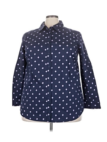 Roaman's 3/4 Sleeve Button-Down Shirt (view 1)