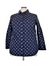 Roaman's Polka Dots Blue 3/4 Sleeve Button-Down Shirt Size 22 - photo 1