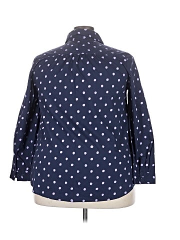 Roaman's 3/4 Sleeve Button-Down Shirt (view 2)