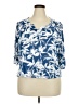 Palm Grove 100% Rayon Blue Short Sleeve Blouse Size 2X - photo 1