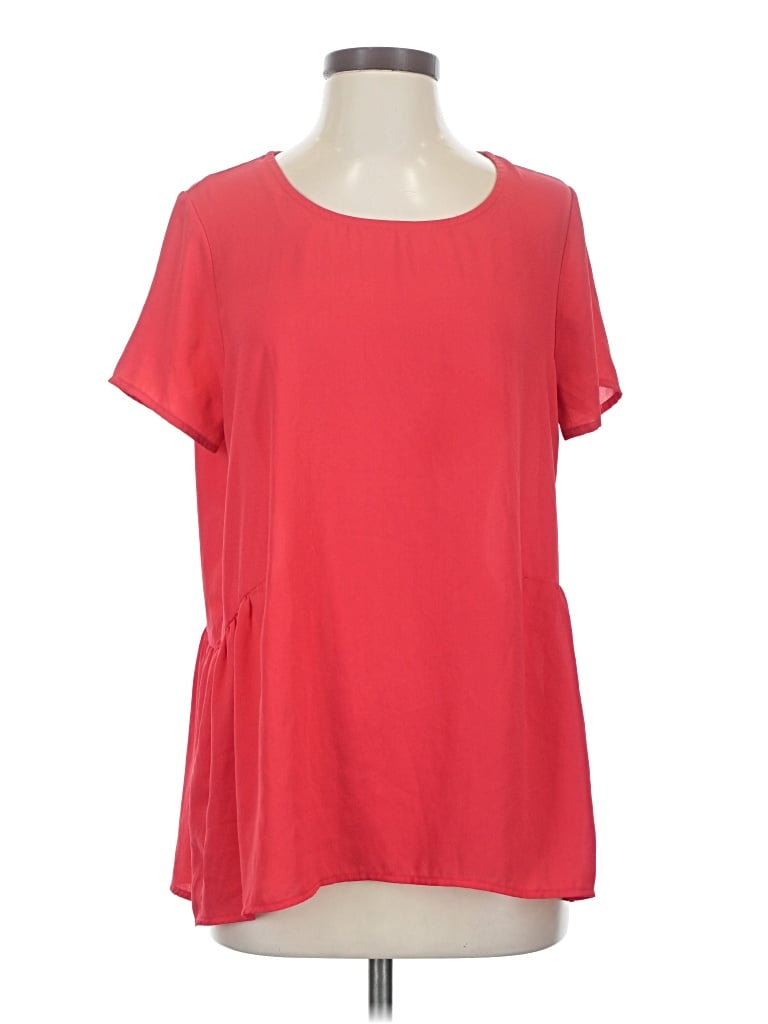 Pre-owned Pleione Short Sleeve Blouse In Red