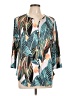 Ofeefan Tropical Teal 3/4 Sleeve Blouse Size L - photo 1