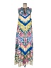 Boston Proper 100% Polyester Print Blue Casual Dress Size M - photo 1